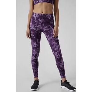 Athleta Rainier Tight Printed Spliced‎ Floral Basalt Violet XS